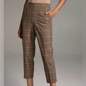 Aritzia Babaton Conan Brown Plaid Cropped Trousers